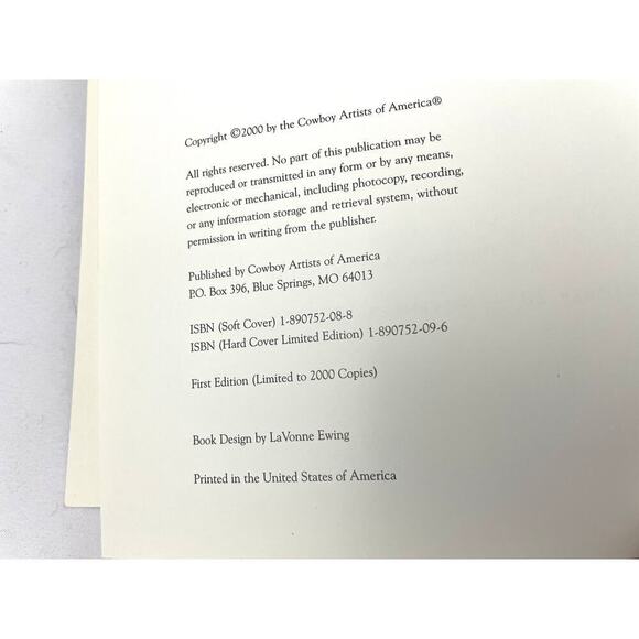 Cowboy Artists of America Paperback 35th Phoenix Art Museum 2000 First Edition - Picture 2 of 15